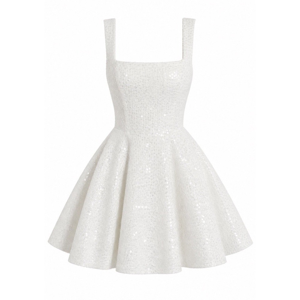 Babyboo Dorothy Mini Dress Small Ivory Sequin Bow Back Party NWT